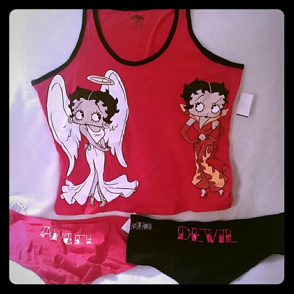 Betty Boop Other - 🆕 Betty Boop Angel/Devil Boyshorts & Tank Set