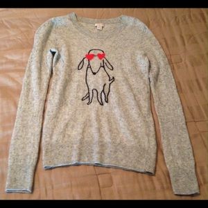 J Crew Fun Dog with Hearts Sweater