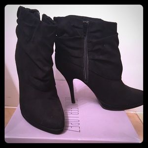 Black suede ankle boots