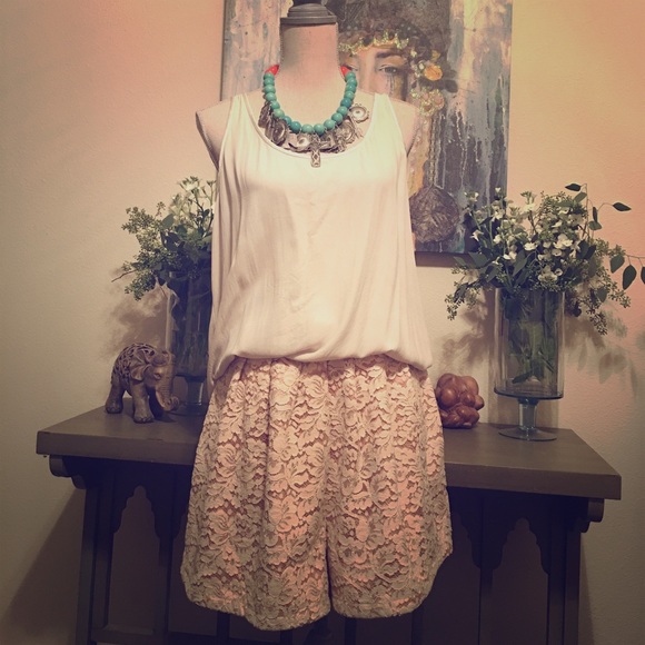 Lauren Mauffatt High Waist Lace Shorts. - Picture 1 of 4