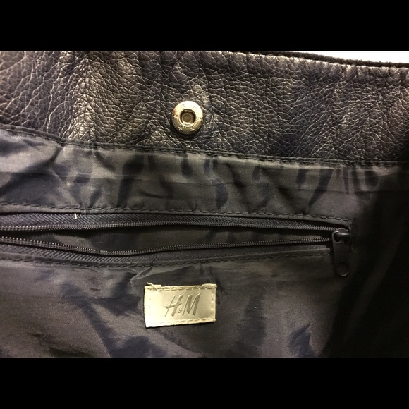 H&M Navy Tote Handbag with silver studs - Picture 2 of 4