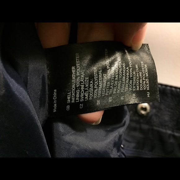 H&M Navy Tote Handbag with silver studs - Picture 3 of 4