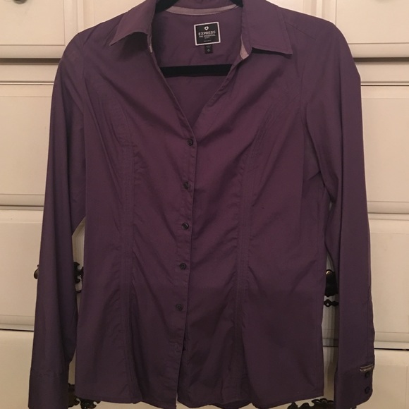Purple essential work shirt by express