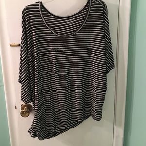 Black white and silver top