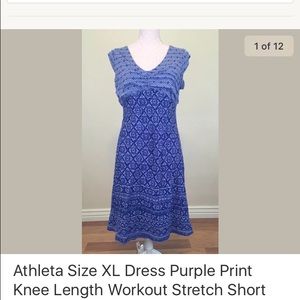 Athleta workout dress Sz XL purple short sleeve