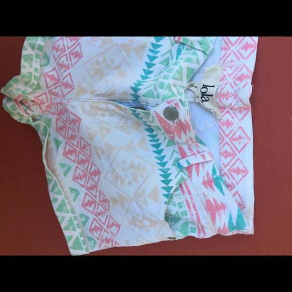 Patterned Jean Shorts