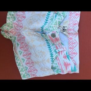 Patterned Jean Shorts