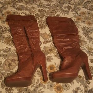 Jessica Simpson faux leather high heeled boots