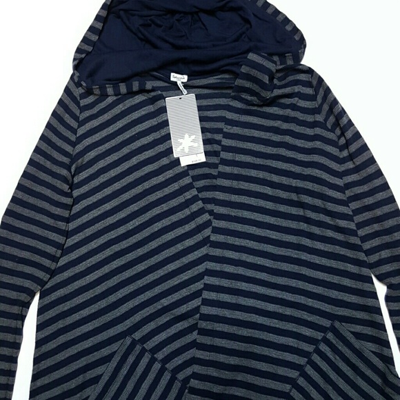 Splendid Sweaters - Ladies Cardigan Hood Splendid Navy Gray New NWT