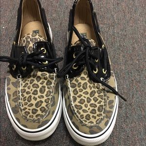 Sperry top sider cheetah print boat shoe