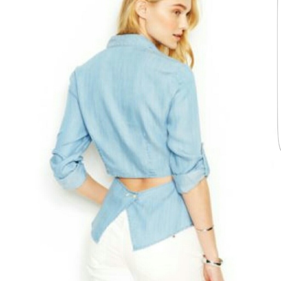 rachel roy denim top .
