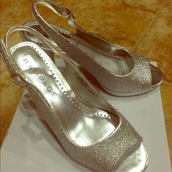 Rampage glitter silver shoes
