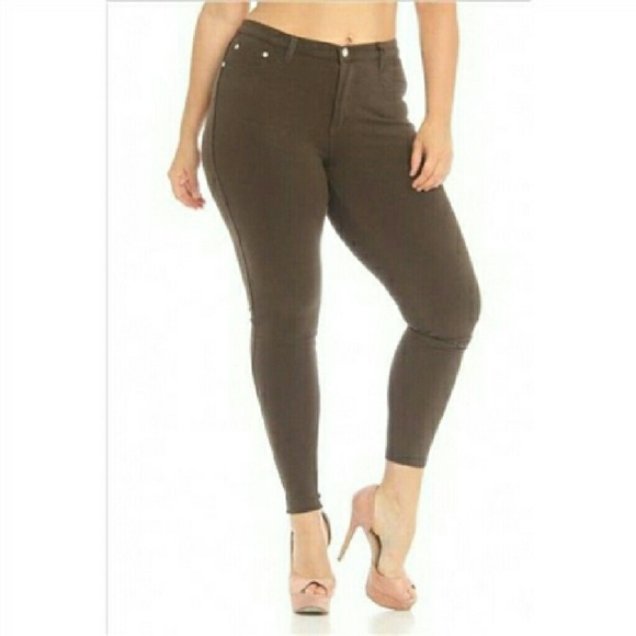 Plus Size Brown Jeggings 1826