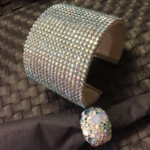 Swarovski cuff and cocktail ring