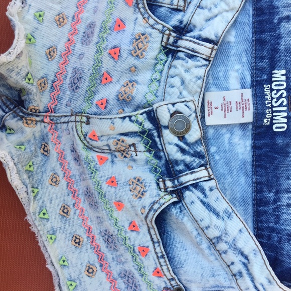 Patterned Jean Shorts