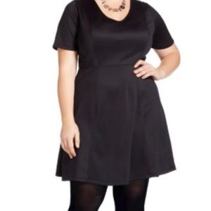 Beautifully simple black scuba dress