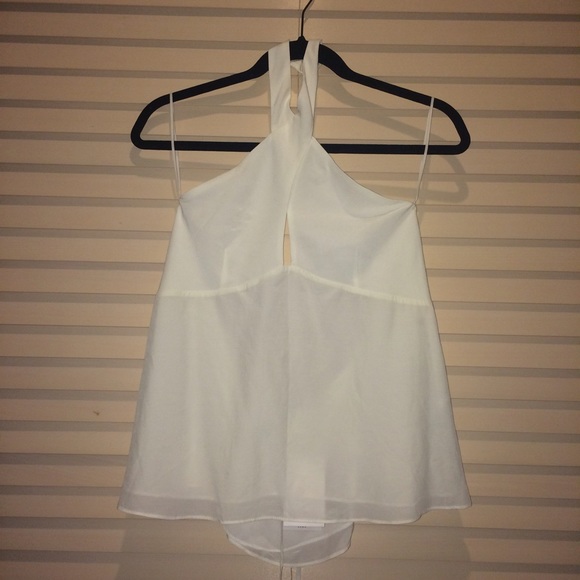 Zara Halter Low Back Top with Cutout Detail Size M
