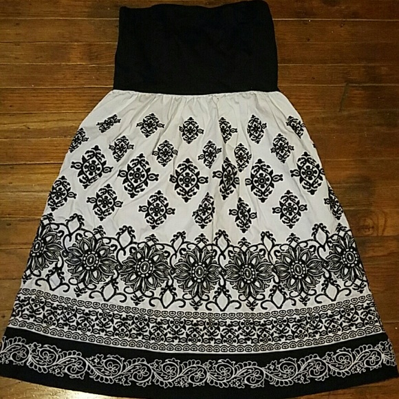 Black and white cocktail dress