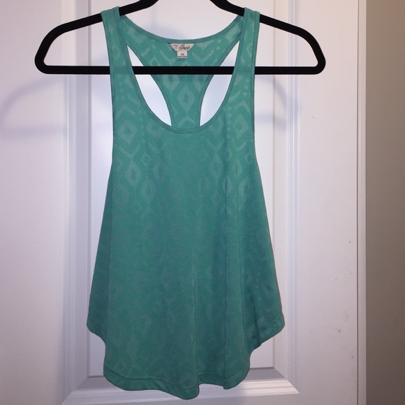 Guess Teal Burnout Racerback Tank