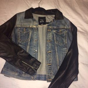Madewell x Veda Jean Jacket with Leather Sleeves M