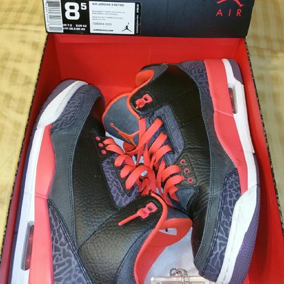 Men's retro Jordan 3 crimson