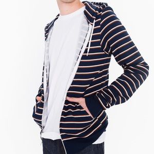 NWT American Apparel Unisex Striped Hoodie