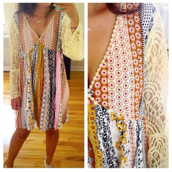 ❣S-XXXL restock❣ Pastel Lace Sleeve Dress Plus - Picture 2 of 4