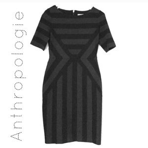 NWOT Anthropologie Gray Black Maeve Dress Sz 4