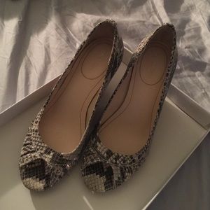 Calvin Klein snake pattern wedge