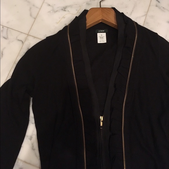 black zipper cardigan