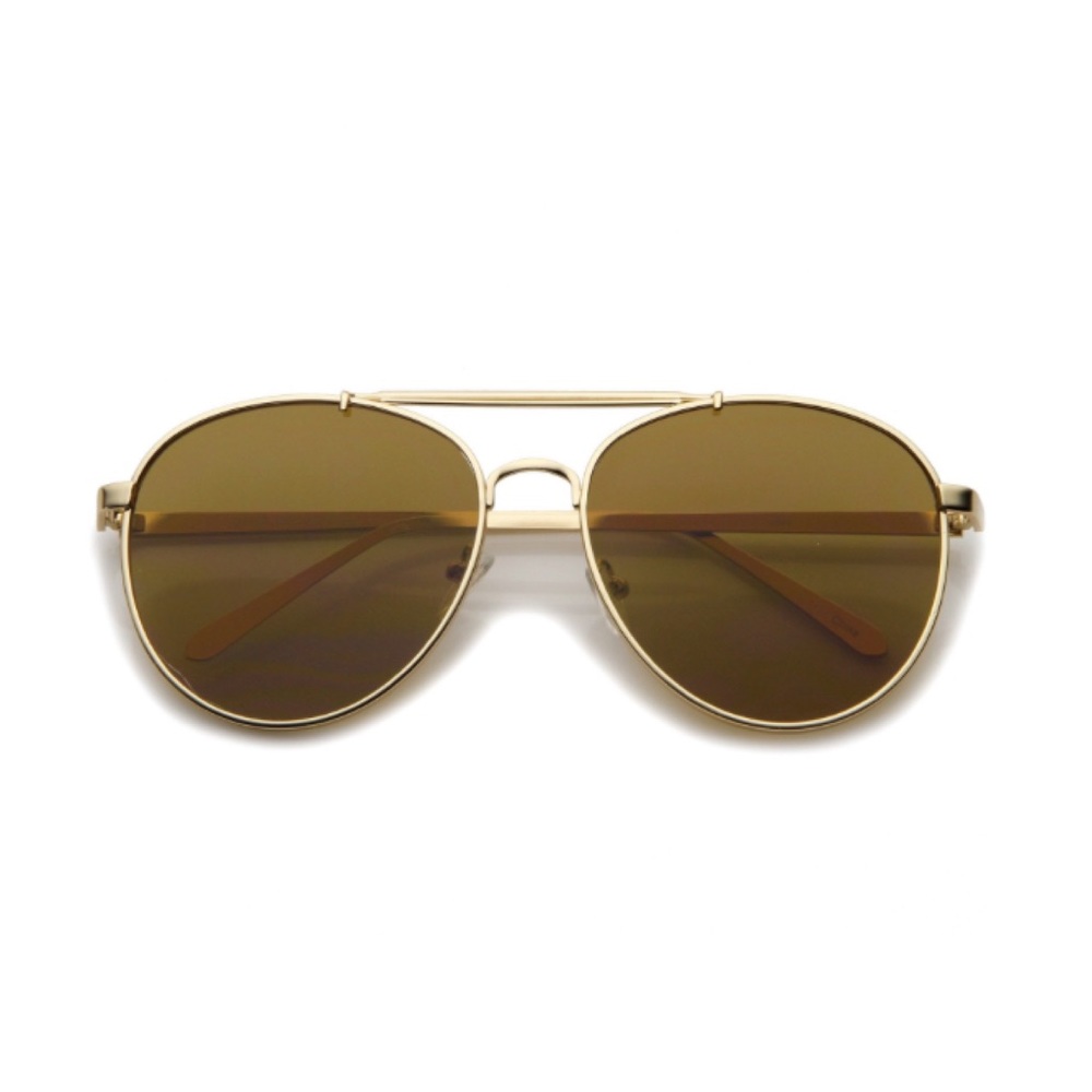 [ SUNSET ] Gold Flat Aviators