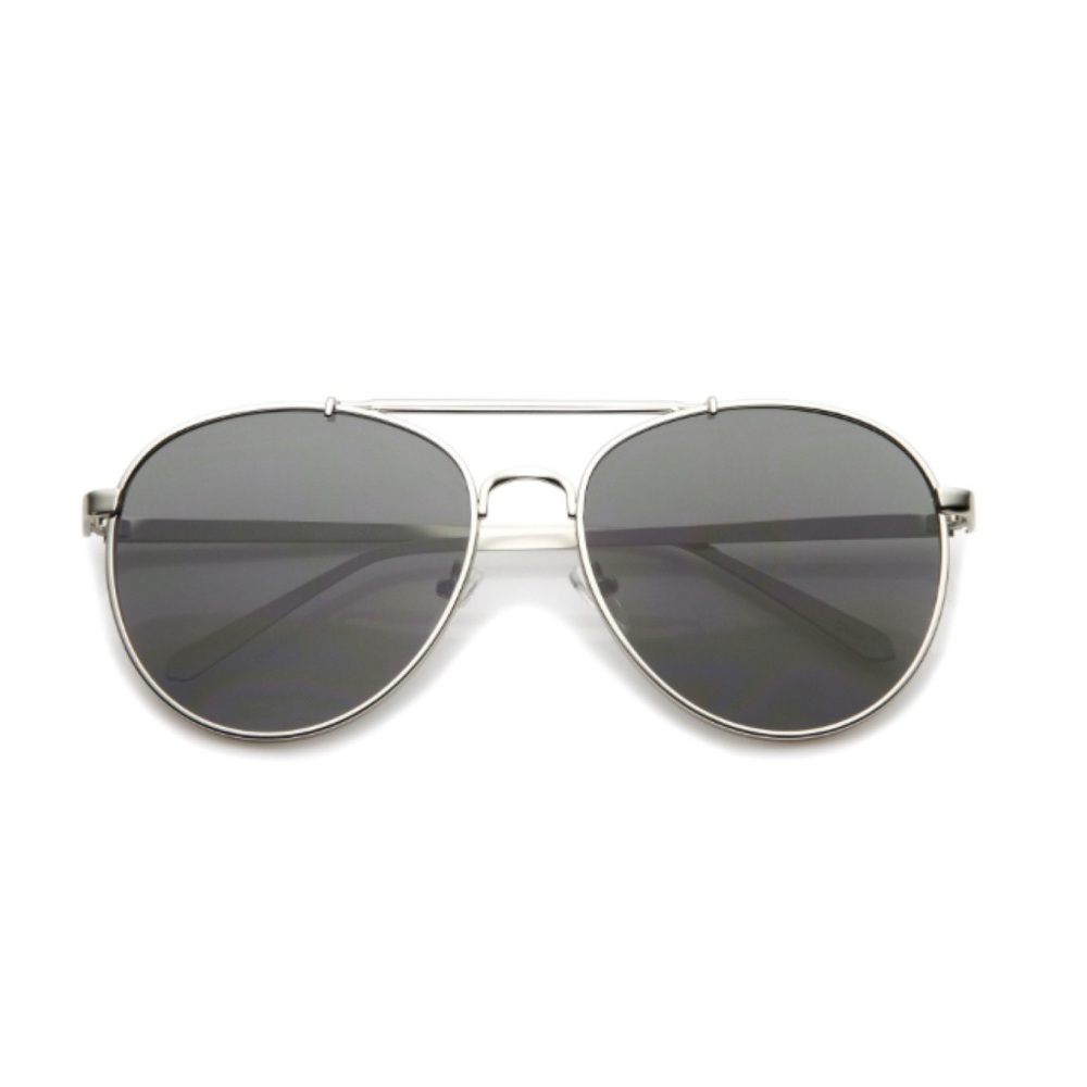 [ SUNSET ] Silver Flat Aviators