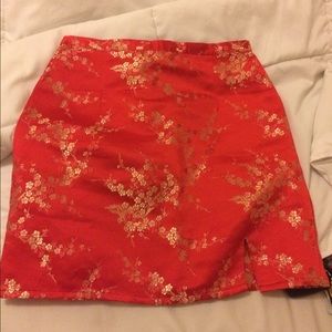Brandy Melville Silk Chinese skirt