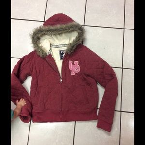 PINK fur lined full zip MED