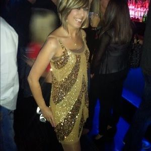 Gold sequences Sexy Dress