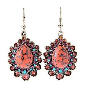 Gemstone crystal drop earrings