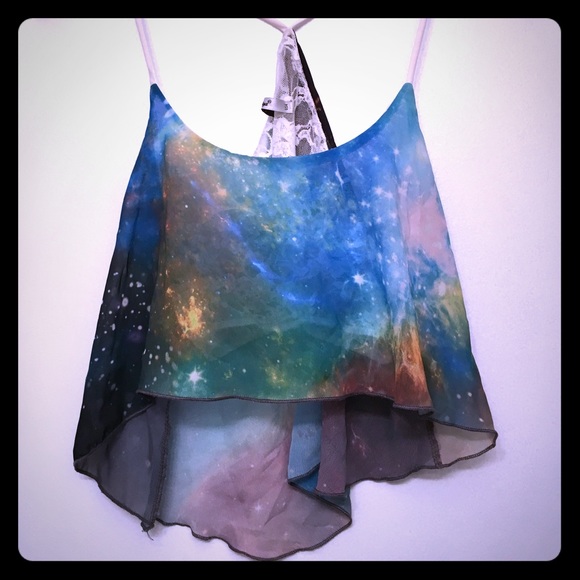 Galaxy flowy crop top