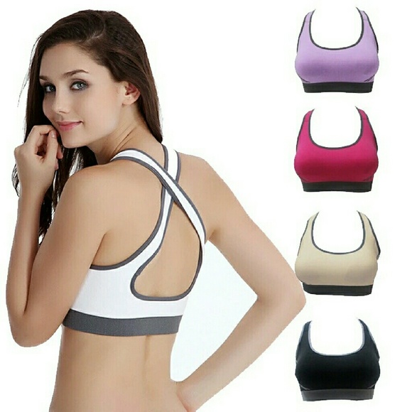 Tops Women Yo-ga Athletic Sports Bras Female Crop - Picture 2 of 2