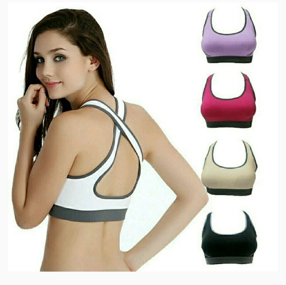 colors High Stretch Breathable Sports Bra Top Fitness Women Removable Padded - Picture 5 of 8