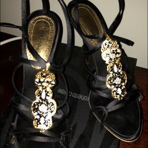 Roberto Cavalli Heals - Sandalo Raso Doppiato Nero