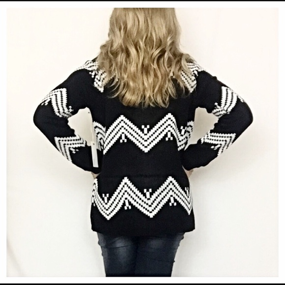 Cozy Chic Chevron Knit sweater cardigan top S - Picture 3 of 4