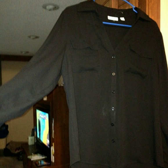 Black sheer button up - Picture 1 of 1