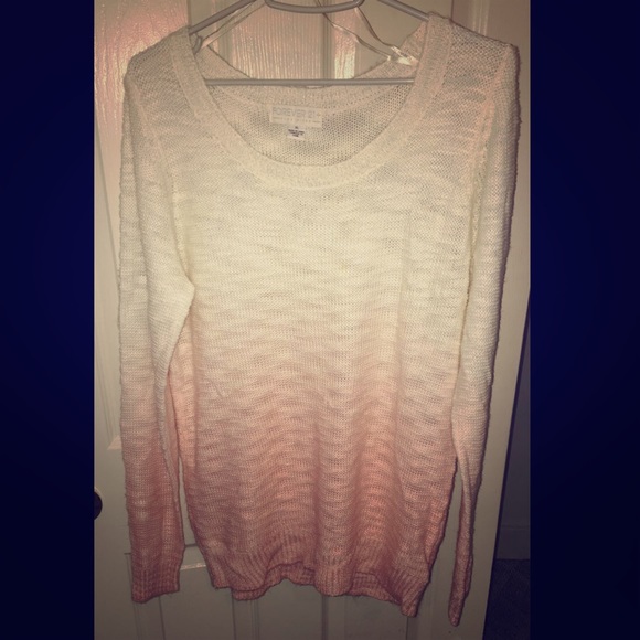 Peachy Pink Ombre Knit Sweater