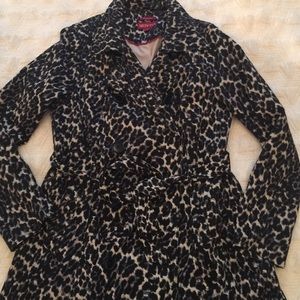 Merona XL leopard print trench coat