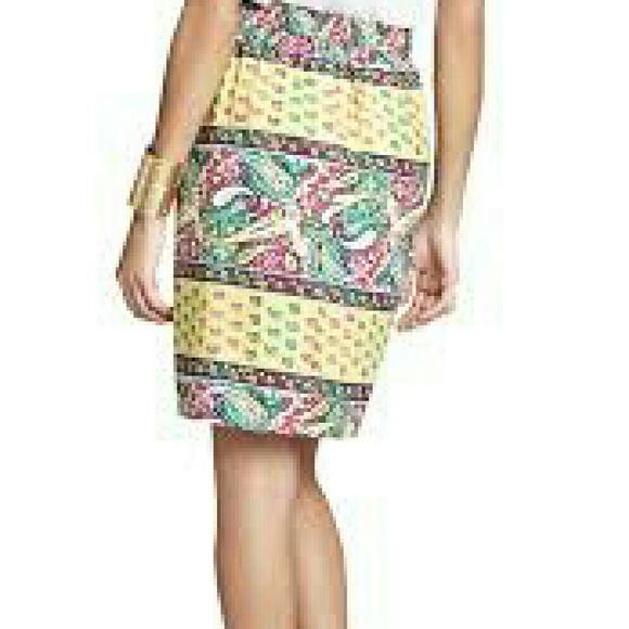 BCBG MICHAELA YELLOW PLEATED WRAP SKIRT - Picture 2 of 2