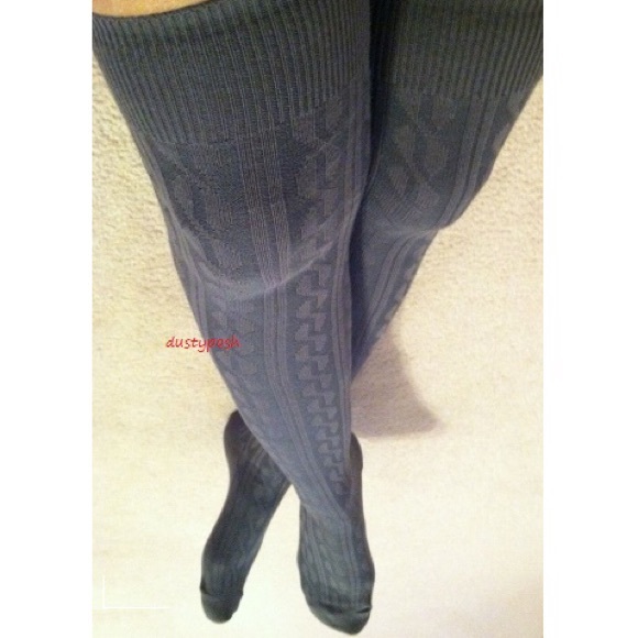 Cable Knit Over The Knee Socks Thigh High Boot OTK - Picture 4 of 4