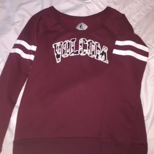 Floral volcom varsity sweater