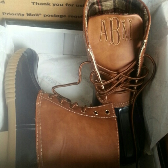 Monogrammed Duck Boots