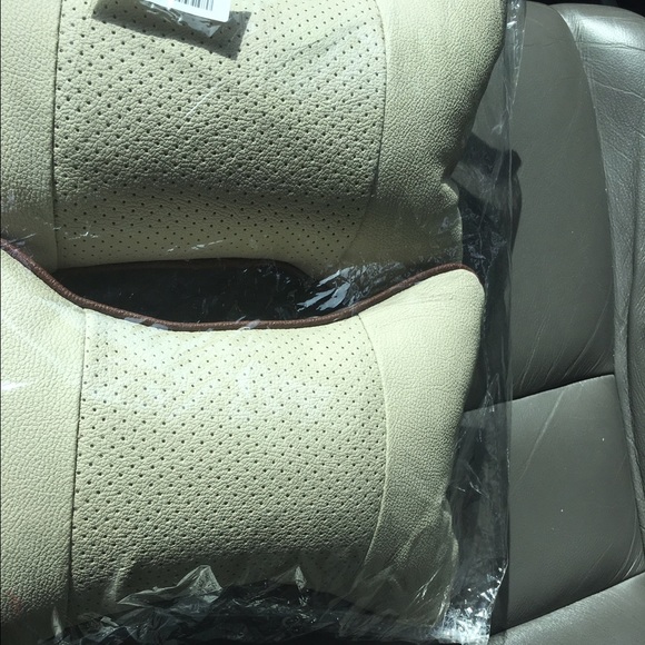 Brand new beige car headrests