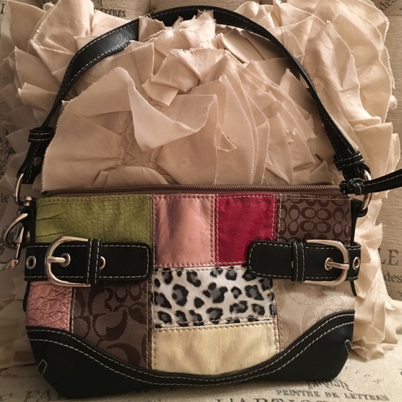 ❌TRADED❌ NEW patchwork animal print metallic handbag